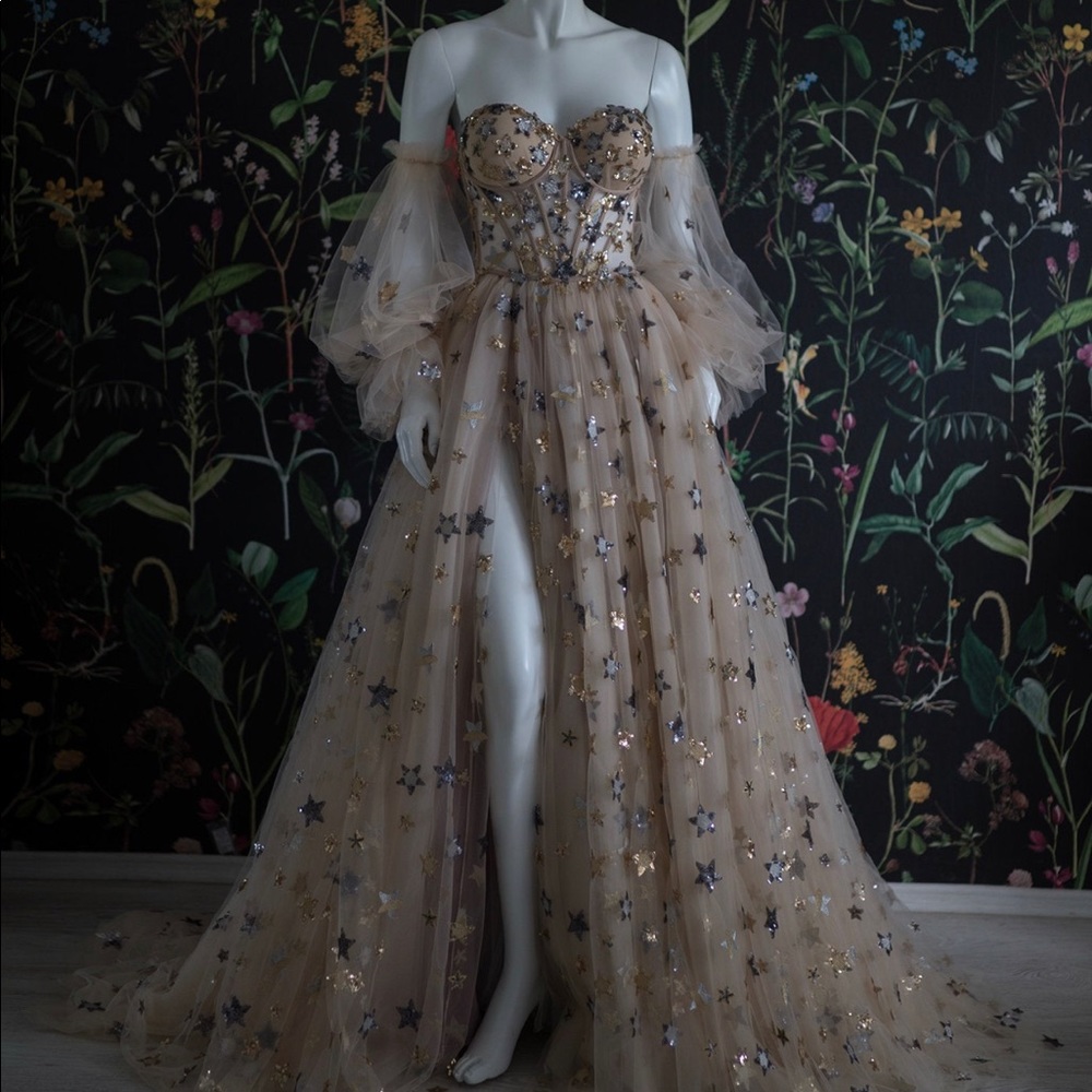 Choteonette Aurora Borealis custom size wedding dress